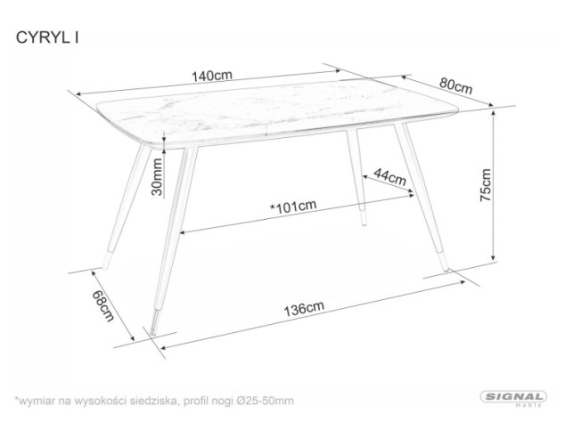 HIMMEL I - 140x80 CM MATBORD, SVART GLAS MED STENLOOK