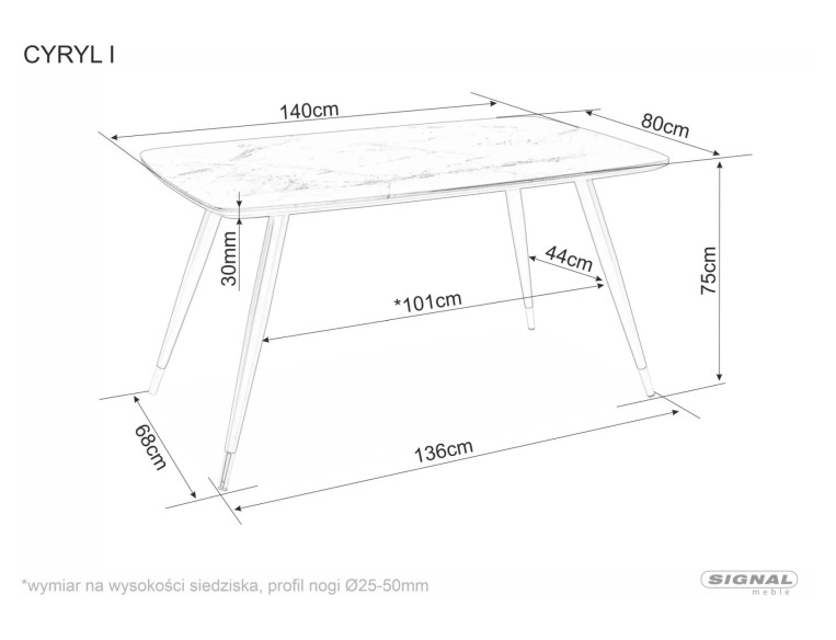 HIMMEL I - 140x80 CM MATBORD, SVART GLAS MED STENLOOK