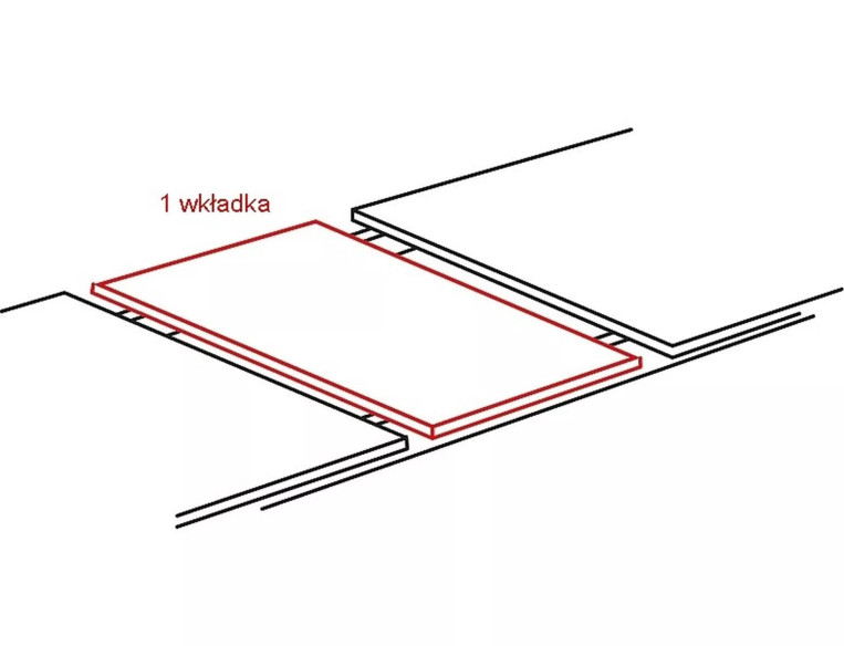 LINJE - 102CM MATBORD, UTFYLLNADSSKIVA, DUBBELT TILL 144CM