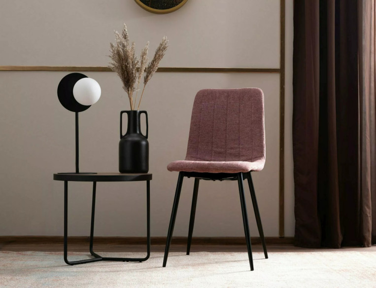 SIERRA II - 80CM RUND LÅGSOFFBORDSSET, VALNÖT/SVART METALL