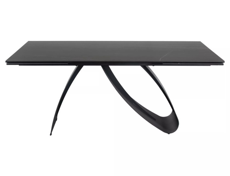 VEGA - 160CM MATBORD, SVART KERAMIK, UTDAGSBART