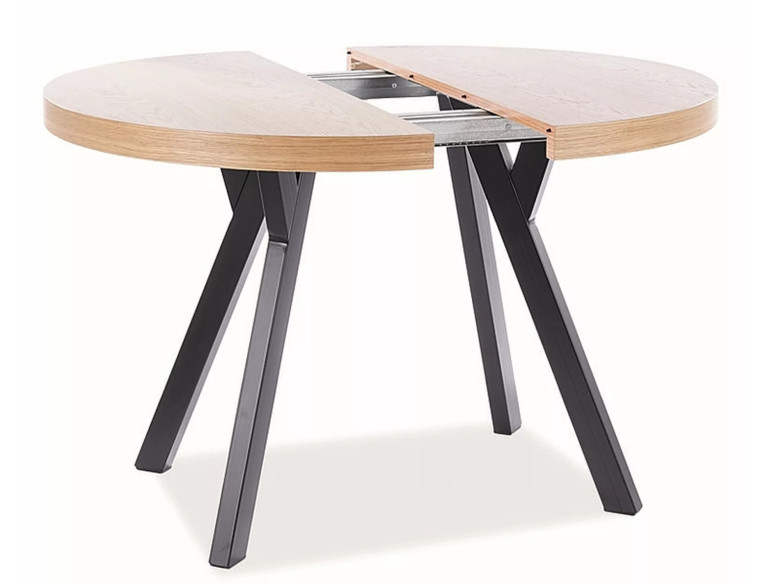 SIERRA - 100CM RUNT MATBORD, UTDRAGSBART EK/SVART METALL