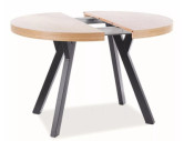 SIERRA - 100CM RUNT MATBORD, UTDRAGSBART EK/SVART METALL