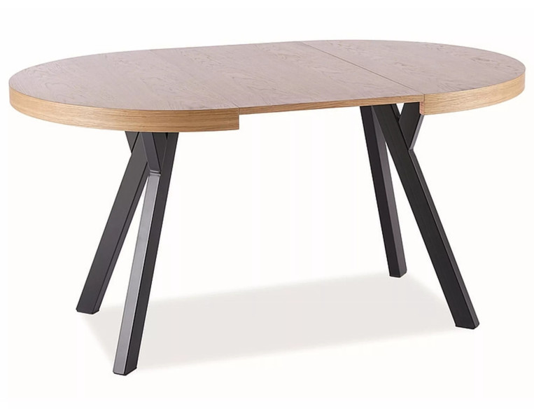 SIERRA - 100CM RUNT MATBORD, UTDRAGSBART EK/SVART METALL