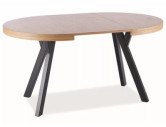 SIERRA - 100CM RUNT MATBORD, UTDRAGSBART EK/SVART METALL