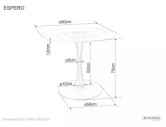 STABIL - 90CM RUNT BORD, VIT KERAMIK CALACATTA, GULDMETALL