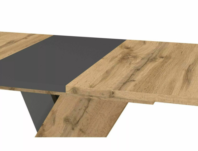 KANJON - 140CM UTDAGBART BORD, DUBBELFÄRGAD DUBBARTISAN/ANTRACIT