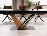 VIND - 180 CM MATBORD, UTDRAGBART KERAMIKSKIVA SVART MARMOR