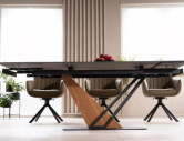 VIND - 180 CM MATBORD, UTDRAGBART KERAMIKSKIVA SVART MARMOR