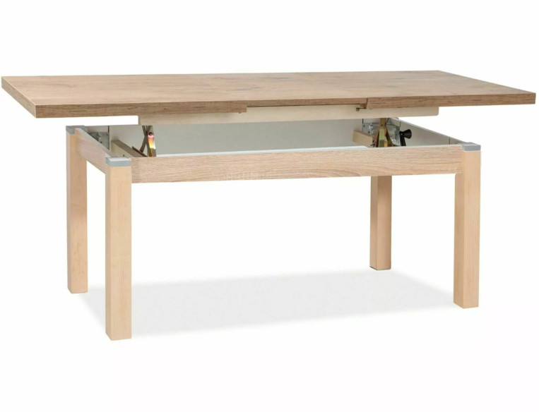 REGN - 124CM HÖJBAR OCH UTSVÄNGBAR SOFFBORD/MATBORD, DUBBELSIDIG DUB SONOMA