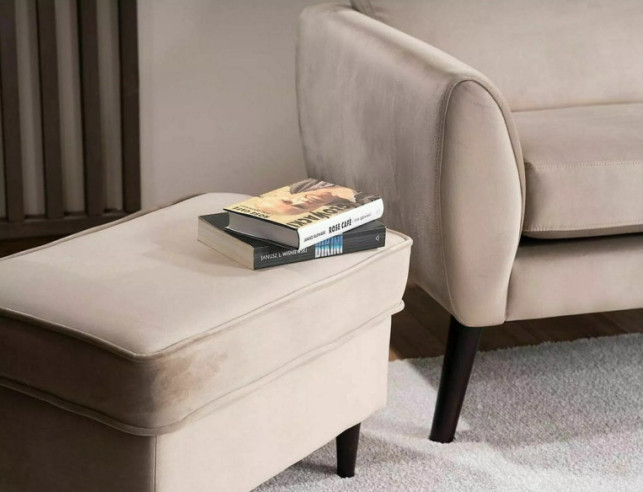 KORALLREV - 147 CM 2-SITS SOFFA, SAMMET MÖRKBEIGE