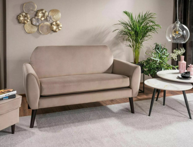 KORALLREV - 147 CM 2-SITS SOFFA, SAMMET MÖRKBEIGE