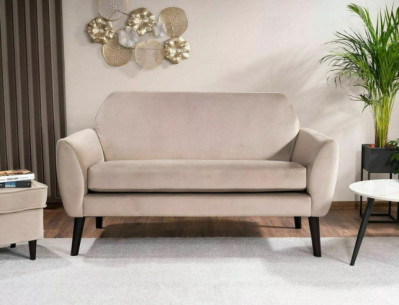 KORALLREV - 147 CM 2-SITS SOFFA, SAMMET MÖRKBEIGE