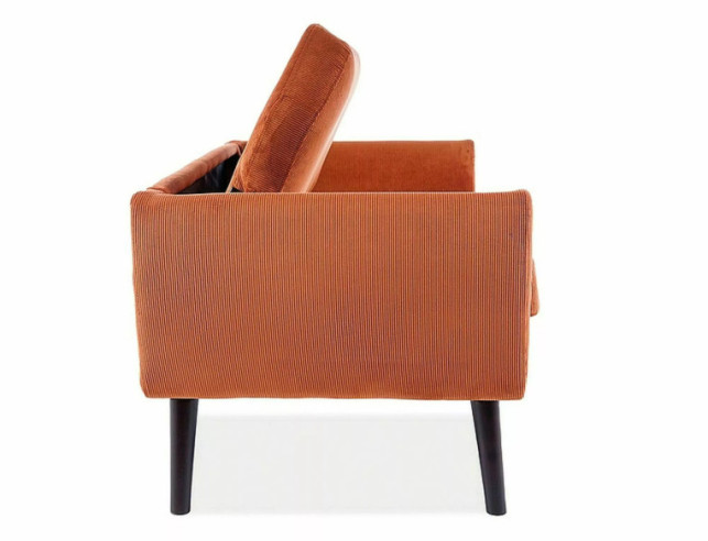 KORALLREV - 2-SITS SOFFA, SAMMET CINNAMON, TRÄBEN WENGE