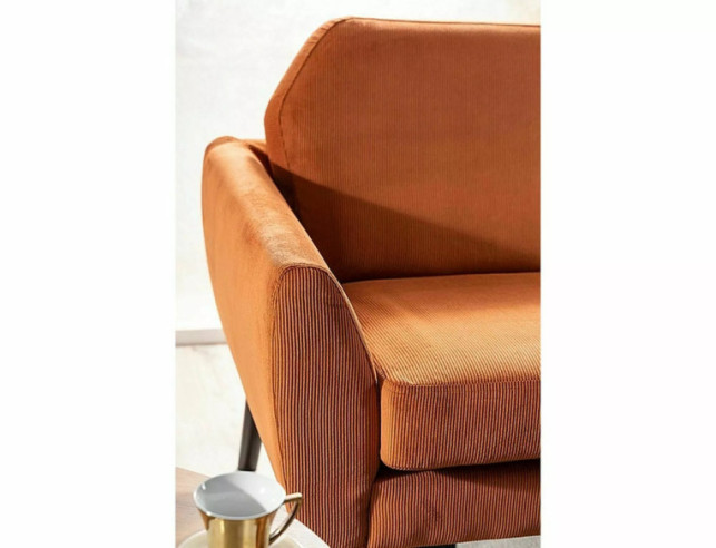 KORALLREV - 2-SITS SOFFA, SAMMET CINNAMON, TRÄBEN WENGE