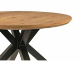 ÅSKA - 120CM RUNDT MATBORD, EK/SVART METALL