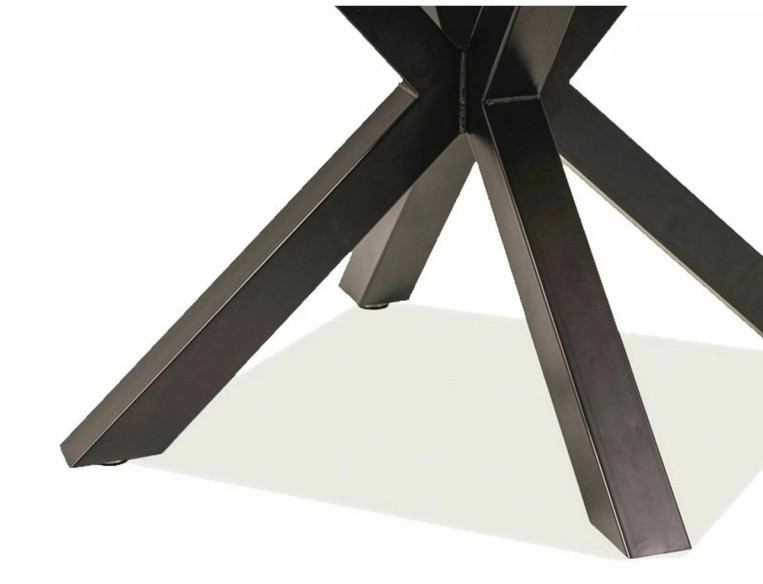 ÅSKA - 120CM RUNDT MATBORD, EK/SVART METALL