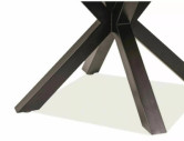 ÅSKA - 120CM RUNDT MATBORD, EK/SVART METALL