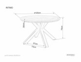 ÅSKA - 120CM RUNDT MATBORD, EK/SVART METALL