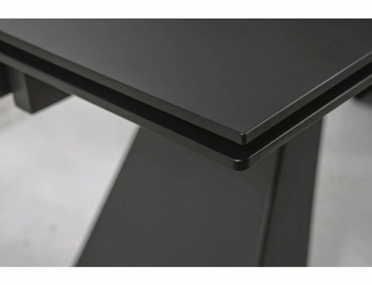 NOVA - 160CM MATBORD, SVART GLAS, UTFÄLLBART