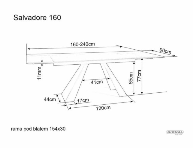 NOVA - 160 CM MATBORD, KERAMIK OSSIDO VERDE, SVART METALL, UTFÄLLBART