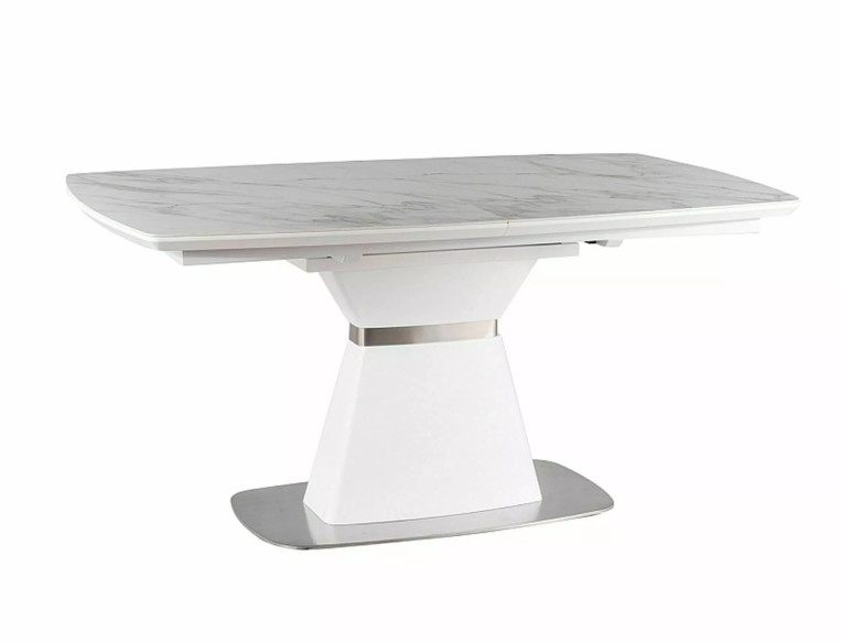 DAGJÄMNING II - 160CM MATBORD, VIT MARMOR EFFEKT, UTDRAGBAR