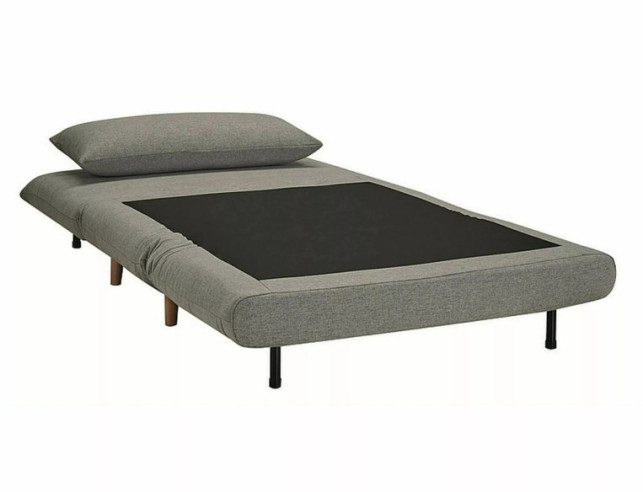 BÅGE - 90CM FOTEL ROZKŁADANY, SZARY TYG, FUNKCJA SPANIA