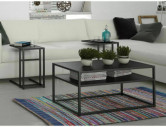 DELTA D - 45CM SOFFBORD, SVART LAMINAT & METALLSTOMME
