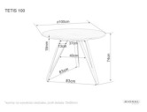 KURVA - 100CM MATBORD, RUNDT, EK/SVART METALL