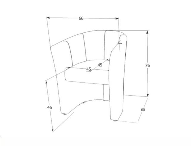MOLN TM-1 - 60CM FOTEL VELVET, JASNGRÅ