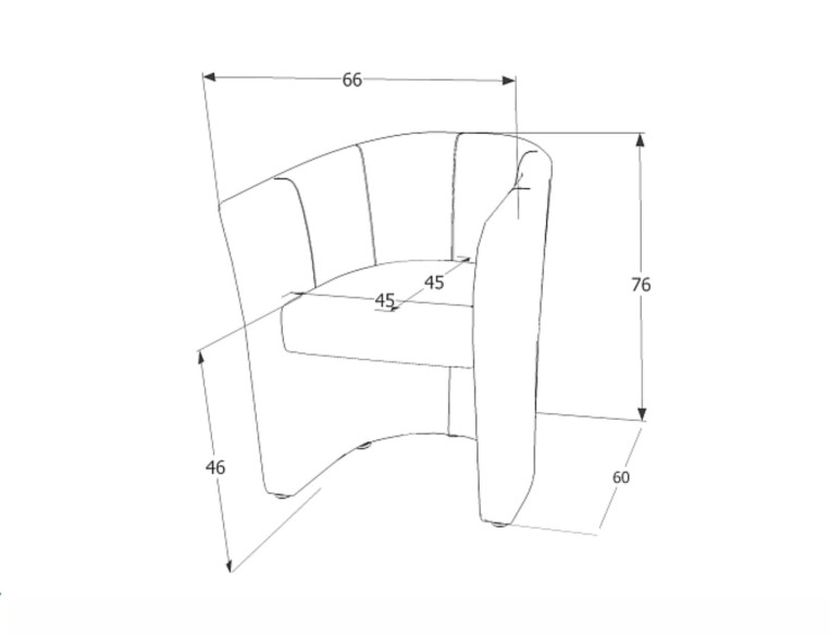 MOLN TM-1 - 60CM FOTEL VELVET, JASNGRÅ
