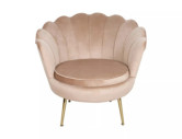 REGN - FOTEL HORECA, BEIGE SAMMET, GULDMETALL
