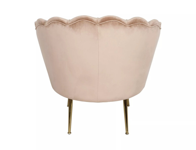 REGN - FOTEL HORECA, BEIGE SAMMET, GULDMETALL