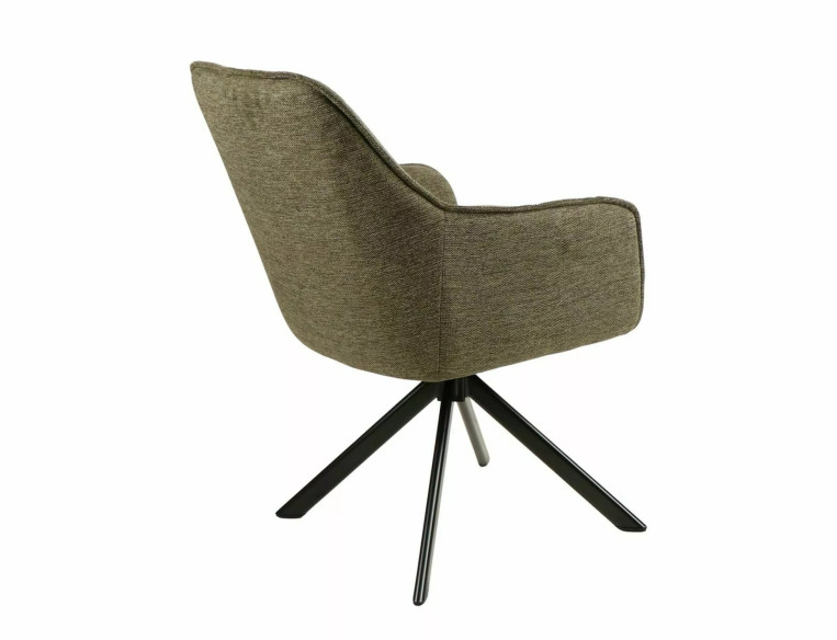 ALPIN - OLIVGRÖNT SNURRSTOL MED ARMSTÖD, METALLSVART STATIV