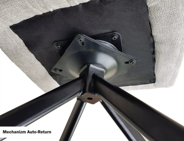 ALPIN - 55CM TYGSTOL, GRÅ BREGO, SVART METALL, SNURR 180°