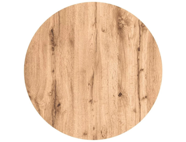 SÄTT - 60CM SOFFBORD, RUNDT, EKARTAD MDF & METALL, SVART STATIV