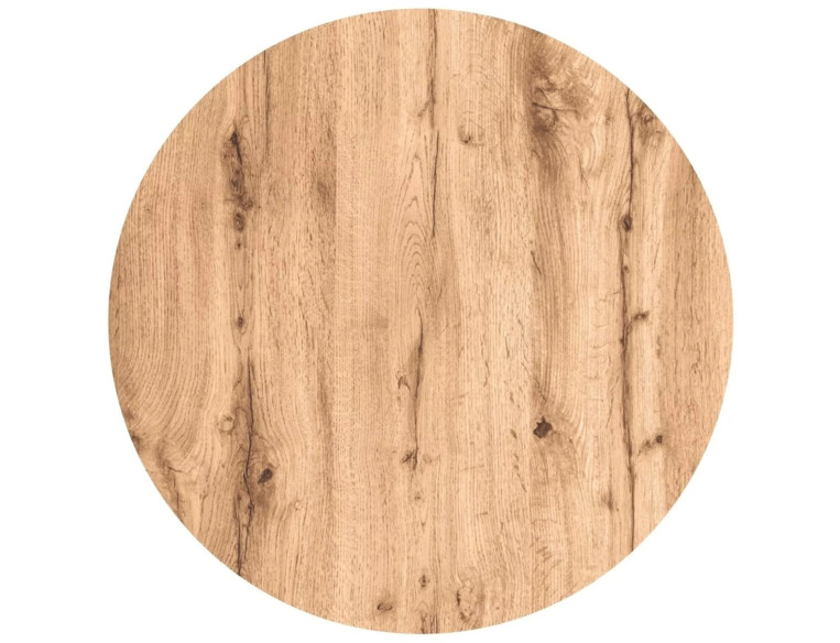 SÄTT - 60CM SOFFBORD, RUNDT, EKARTAD MDF & METALL, SVART STATIV