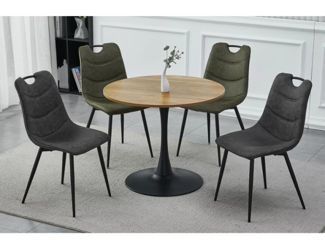 TEMPEST II - Ø90CM HORECA BORD, EK/SVART METALL