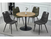 TEMPEST II - Ø90CM HORECA BORD, EK/SVART METALL
