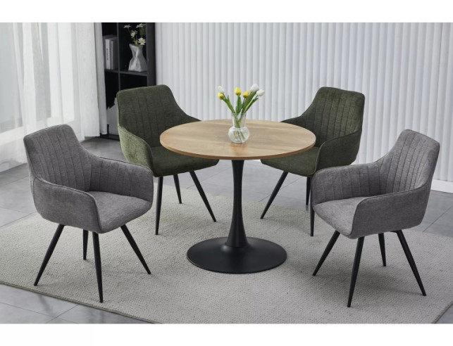 TEMPEST II - Ø90CM HORECA BORD, EK/SVART METALL