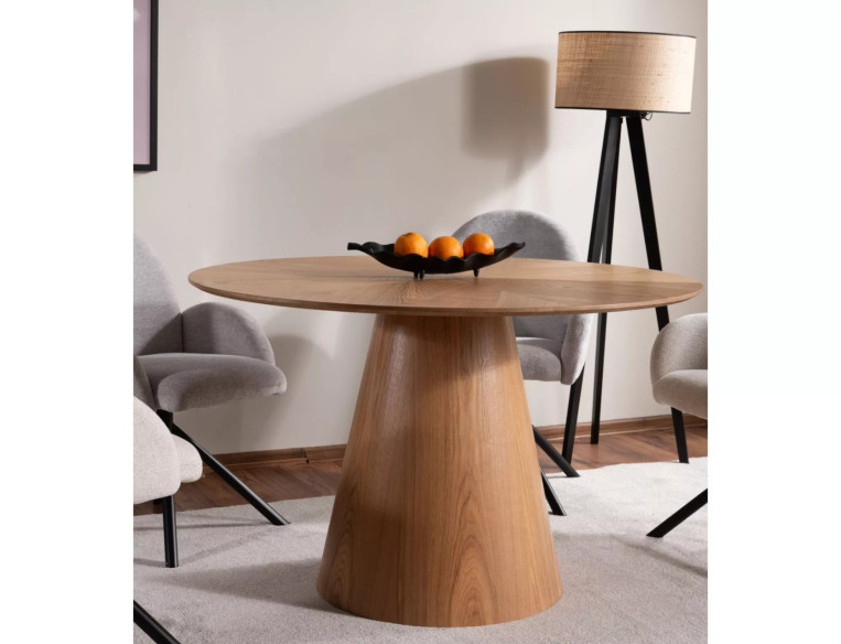 SIRIUS 120 - 120CM RUNT MATBORD, MDF OCH NATURFANÉR EK