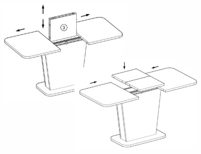 CYKLON - 125 CM MATBORD, UTDRAGSBART, DUBBELFÄRGAD DĄB ARTISAN/SVART