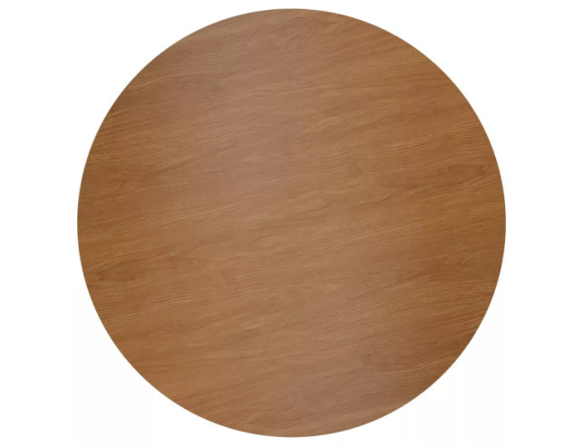 ZEFYR II - 90CM RUNT MATBORD, EK/MDF, SVART METALL