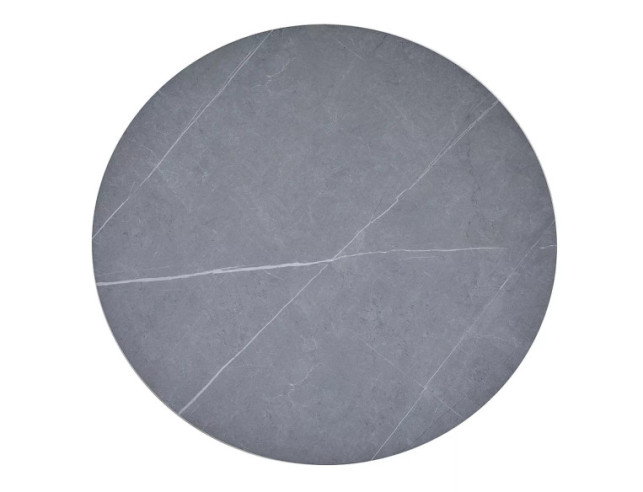 ZEFYR - 90CM RUNDT MATBORD, GRÅ KERAMIK, METALLSTATIV