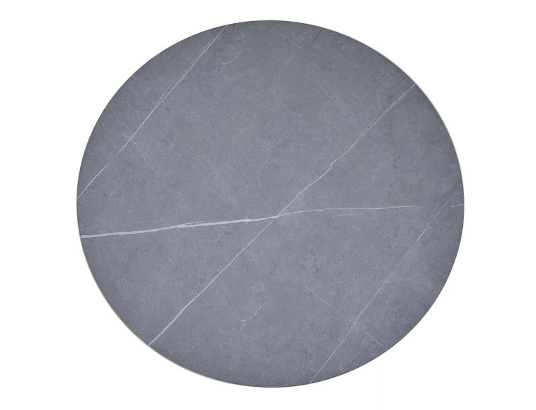 ZEFYR - 90CM RUNDT MATBORD, GRÅ KERAMIK, METALLSTATIV
