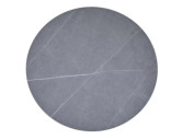 ZEFYR - 90CM RUNDT MATBORD, GRÅ KERAMIK, METALLSTATIV