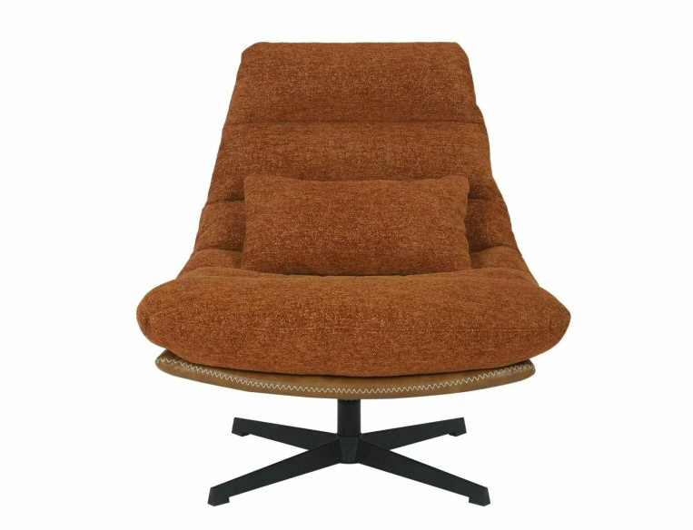 SIERRA - 1-SITS FOTEL, RAVEN-TYG, CINNAMON/SVART MATT METALL
