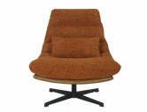 SIERRA - 1-SITS FOTEL, RAVEN-TYG, CINNAMON/SVART MATT METALL