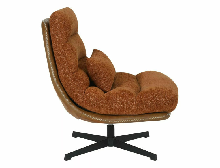 SIERRA - 1-SITS FOTEL, RAVEN-TYG, CINNAMON/SVART MATT METALL