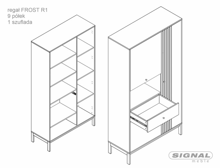 OPTIMAL R1 - 100CM REGÄL, OFF WHITE/DALBERGSEK, METALLSTÄLLNING